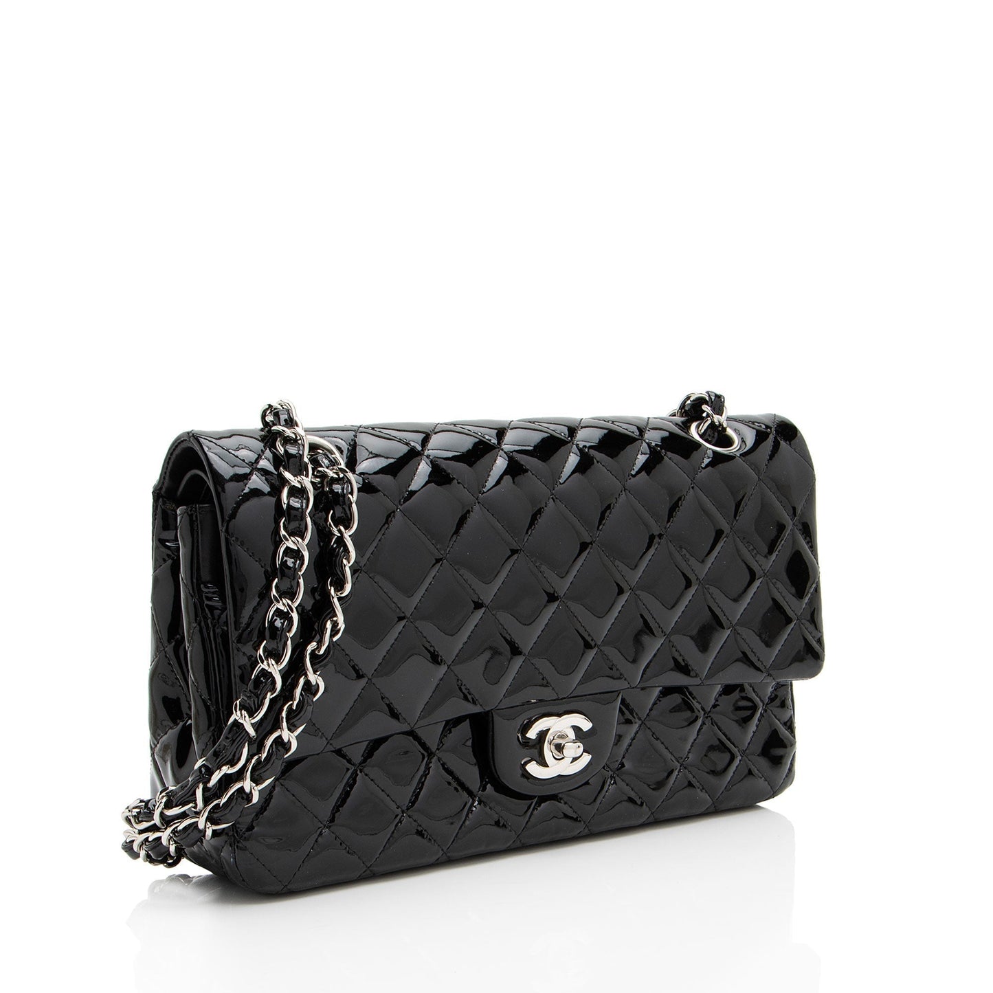 Luxury Chanel Patent Leather Classic Medium Double Flap Bag (SHF-vw1LPd)