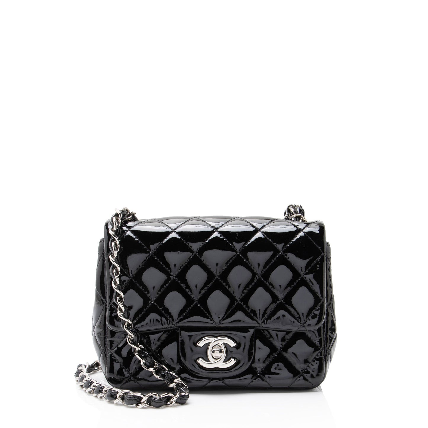 Chanel Patent Leather Classic Square Mini Flap Bag