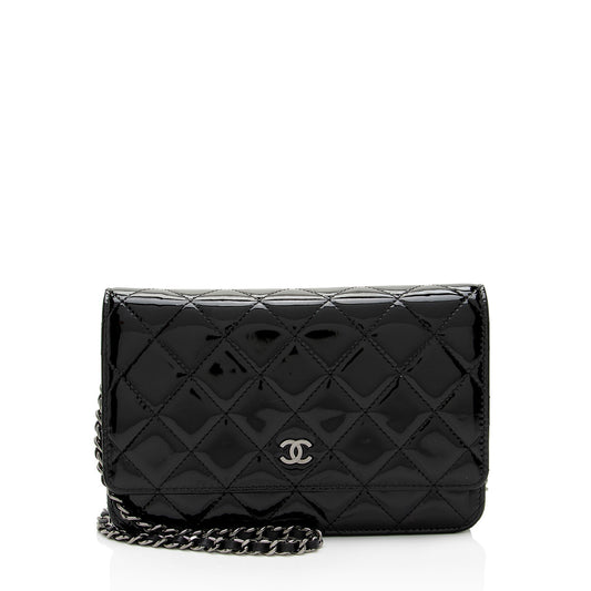 Luxury Chanel Patent Leather Classic Wallet on Chain (SHF-8fowjN)