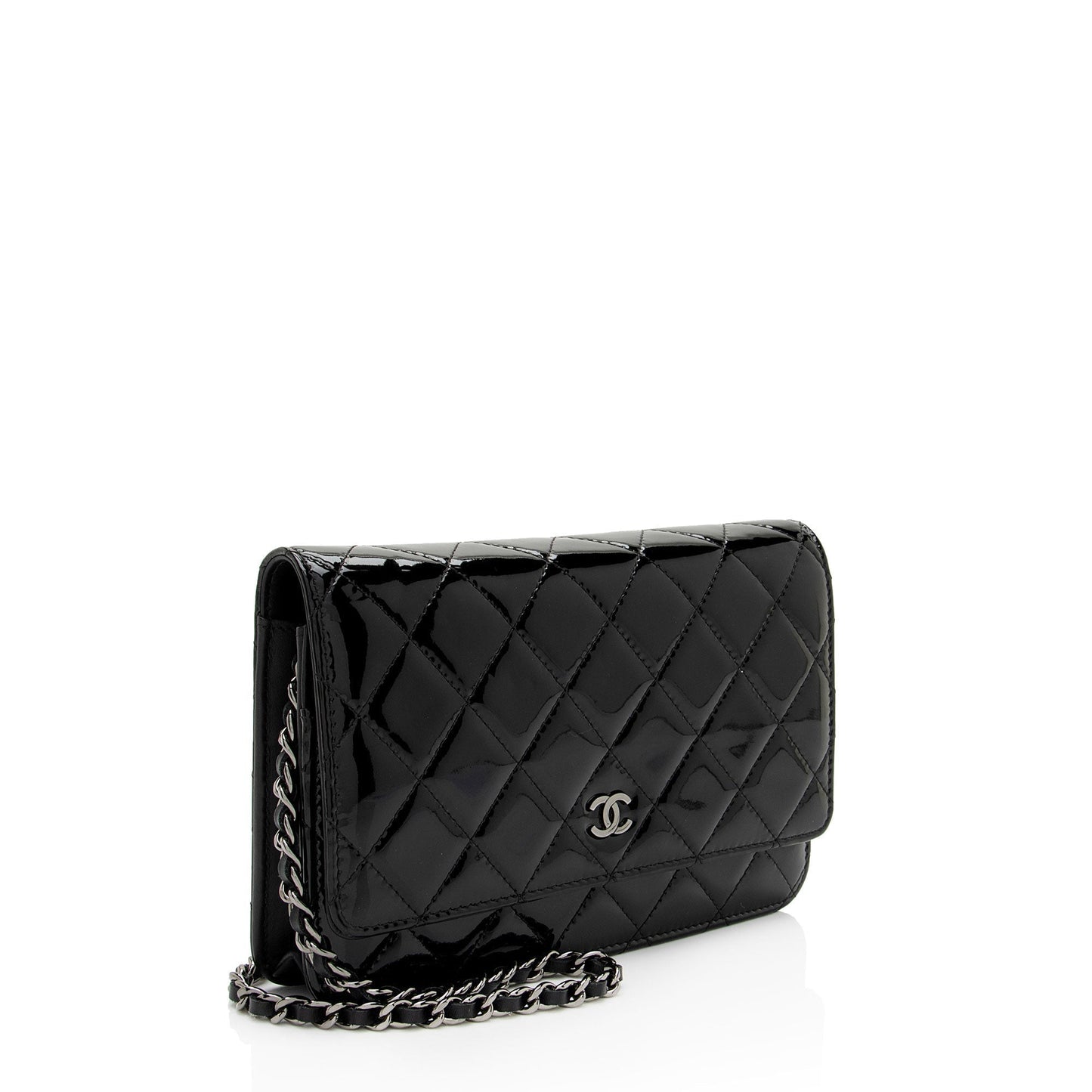 Luxury Chanel Patent Leather Classic Wallet on Chain (SHF-8fowjN)
