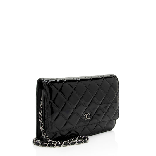 Luxury Chanel Patent Leather Classic Wallet on Chain (SHF-8fowjN)