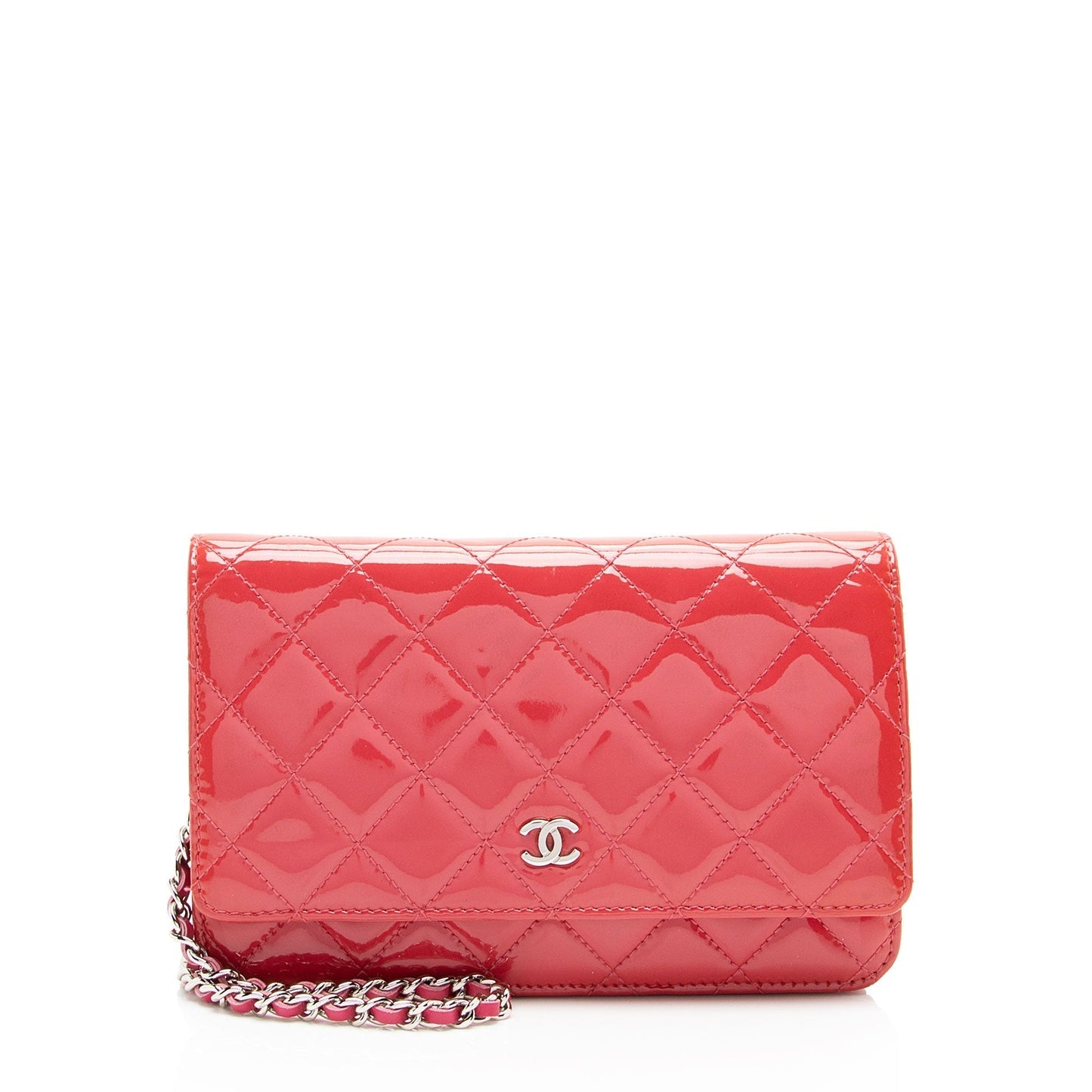 Luxury Chanel Patent Leather Classic Wallet on Chain (SHF-13OxMa)