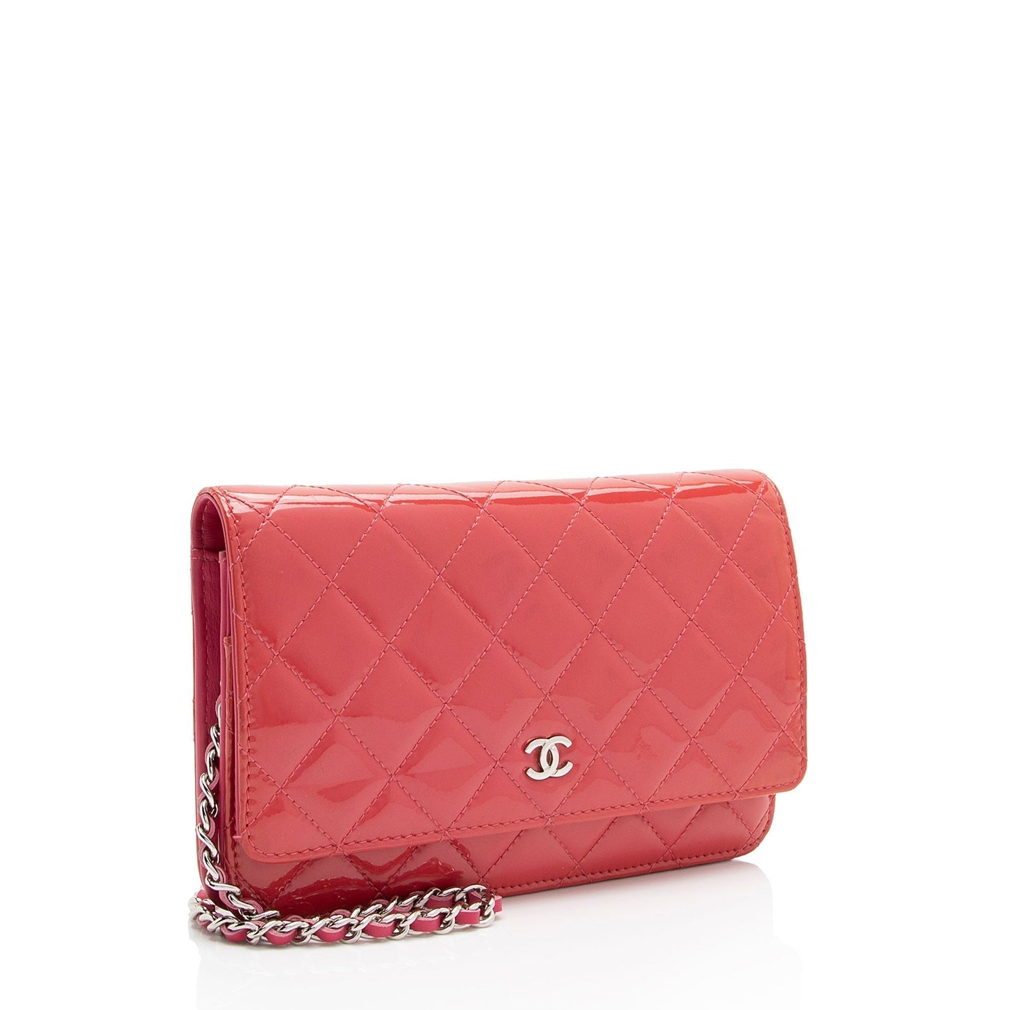 Luxury Chanel Patent Leather Classic Wallet on Chain (SHF-13OxMa)