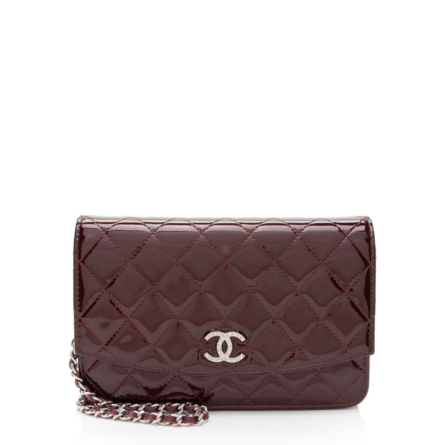 Luxury Chanel Patent Leather Classic Wallet on Chain (SHF-toY5Wd)