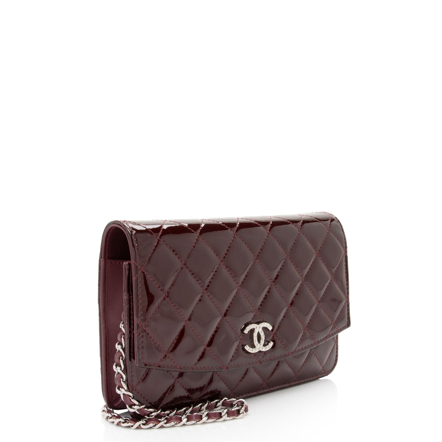 Luxury Chanel Patent Leather Classic Wallet on Chain (SHF-toY5Wd)