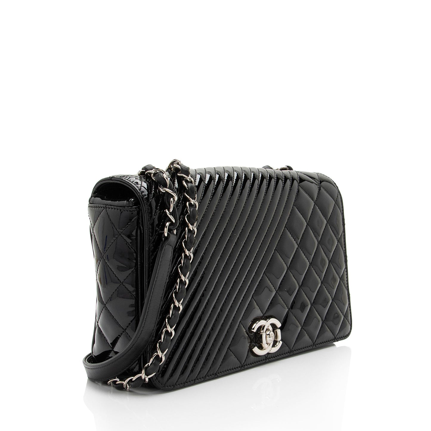 Luxury Chanel Patent Leather Coco Boy Medium Flap Bag (SHF-qtoszA)