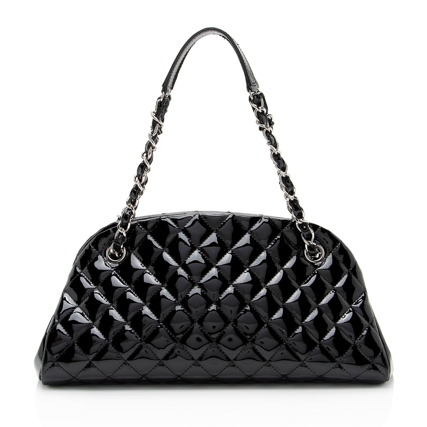 Luxury Chanel Patent Leather Just Mademoiselle Bowler Bag (SHF-xTHbdI)