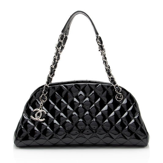 Luxury Chanel Patent Leather Just Mademoiselle Bowler Bag (SHF-xTHbdI)