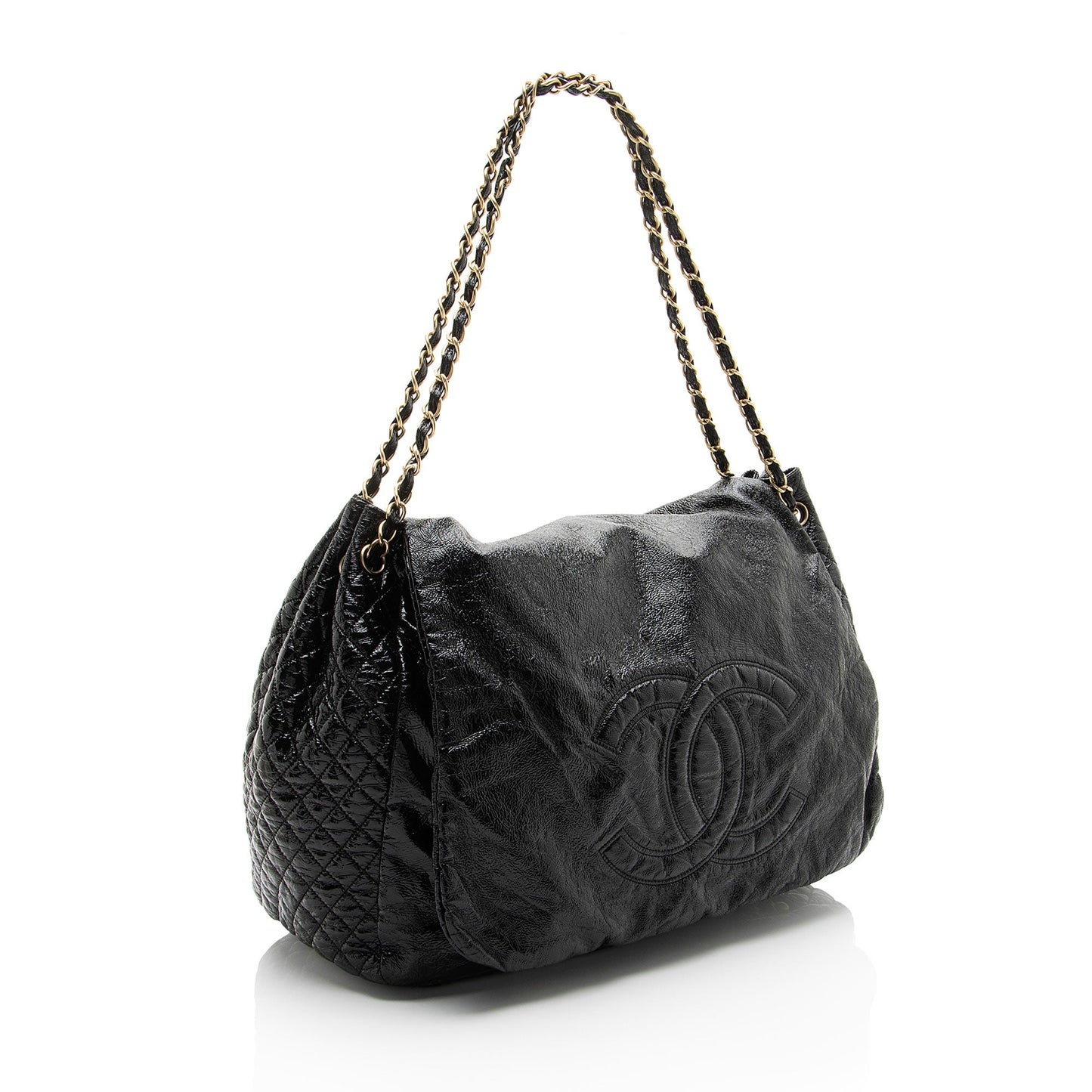 Chanel Patent Vinyl Rock and Chain Large Shoulder Bag