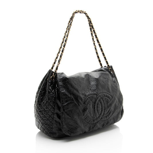 Chanel Patent Vinyl Rock and Chain Large Shoulder Bag