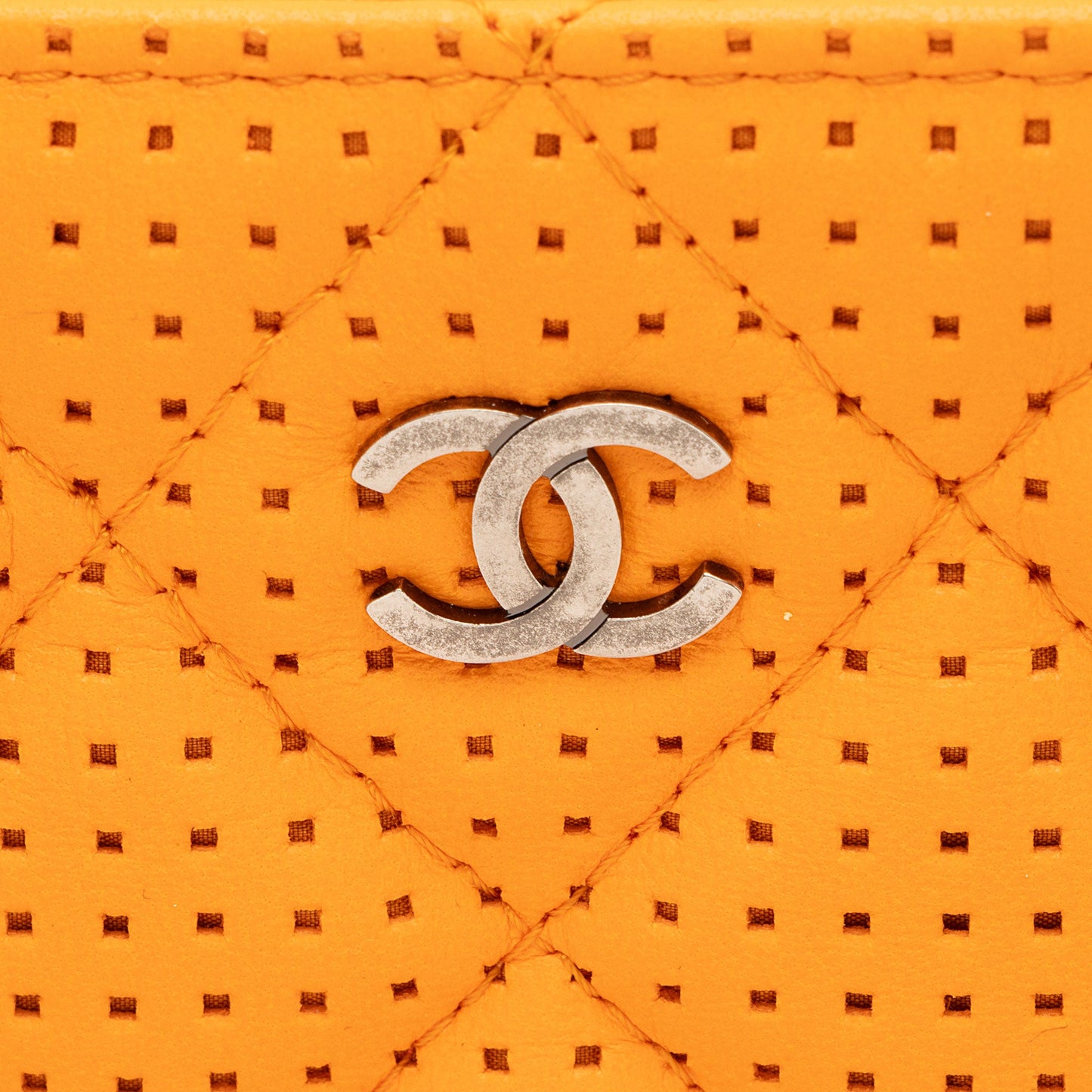 Chanel Perforated Leather Medium O-Case (SHF-1ENMya)