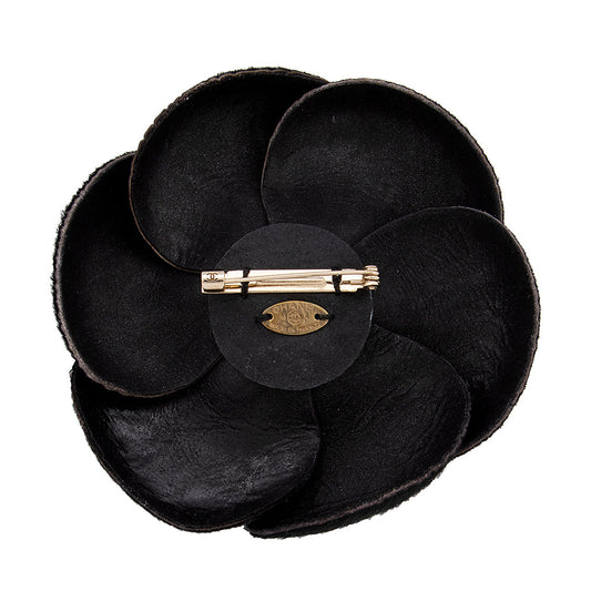 Chanel Pony Hair Camellia Brooch - FINAL SALE (SHF-18552)