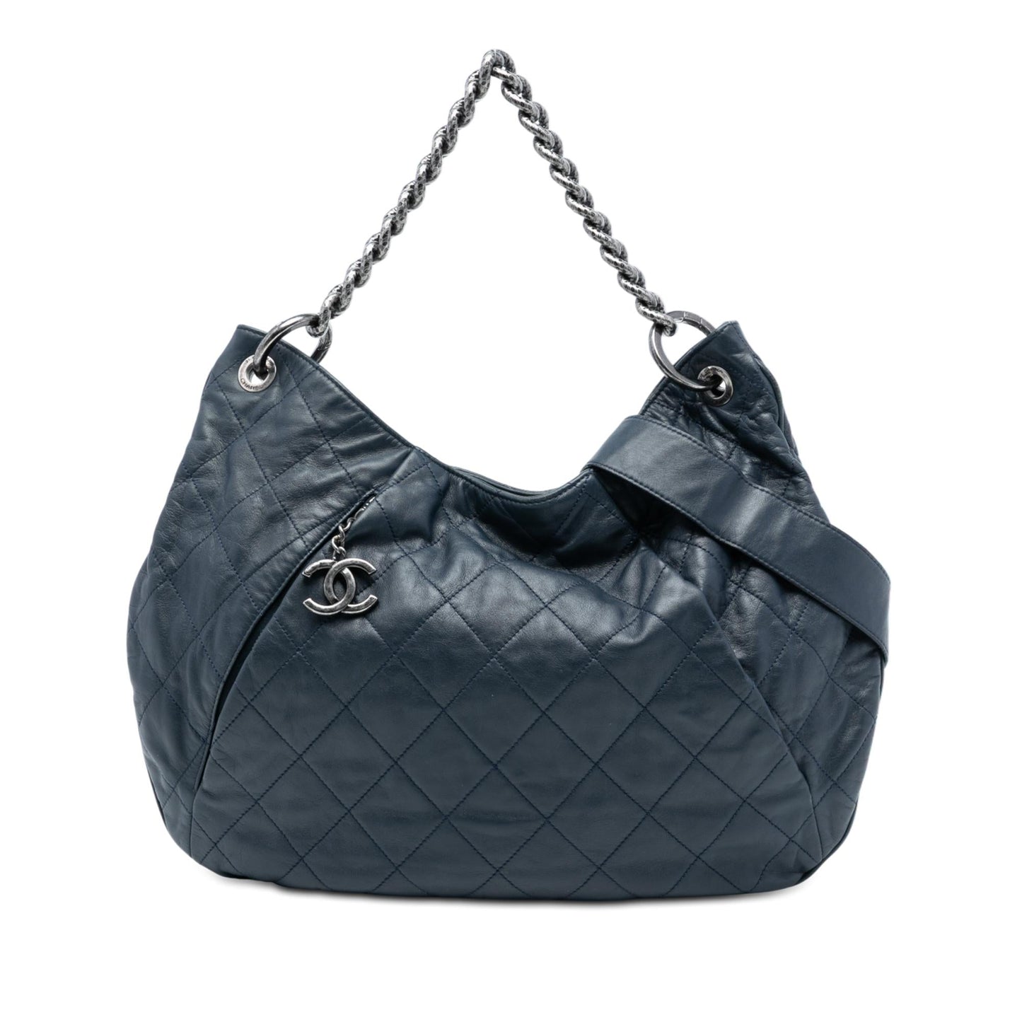 Chanel Quilted Calfskin Coco Pleats Hobo