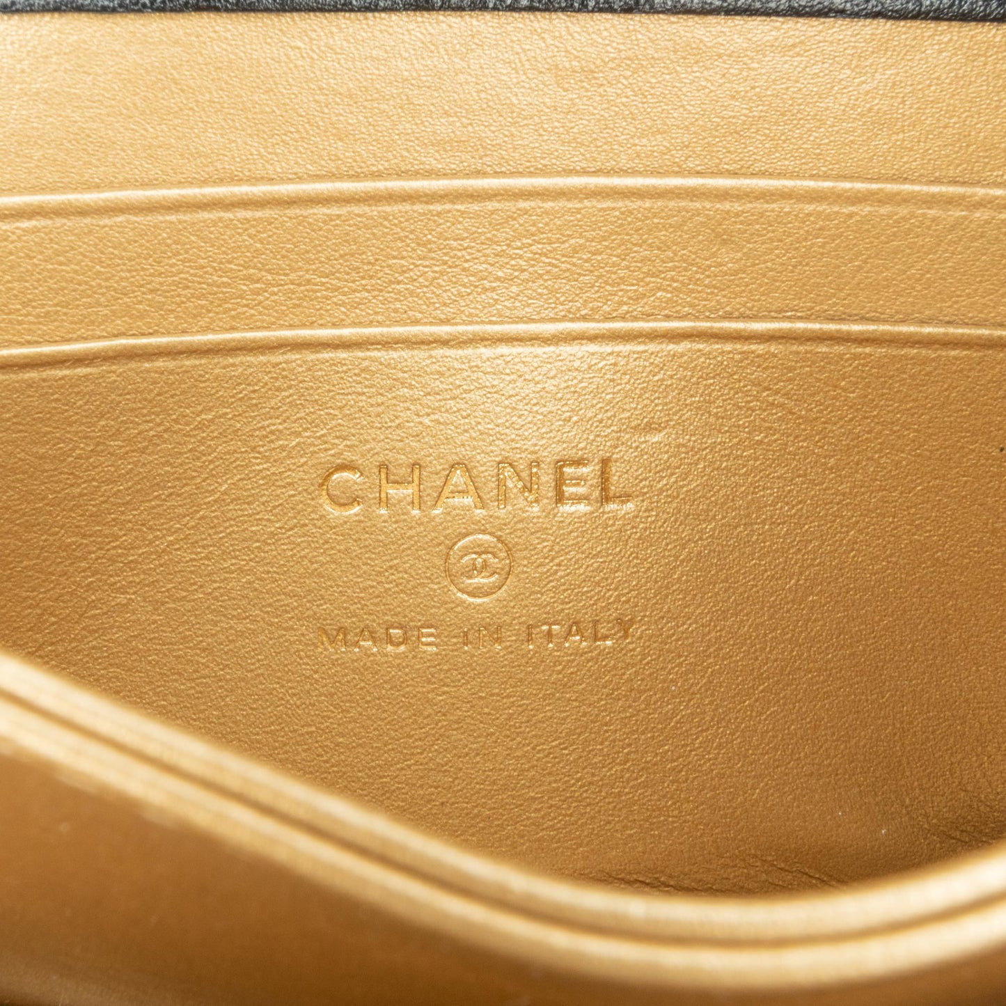 Chanel Quilted Calfskin Strass Card Holder On Chain