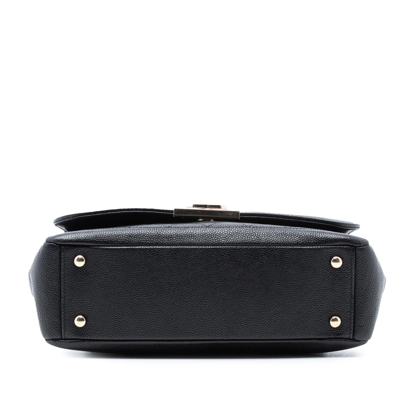 Chanel Quilted Caviar CC Plate Flap Pocket Shoulder Bag