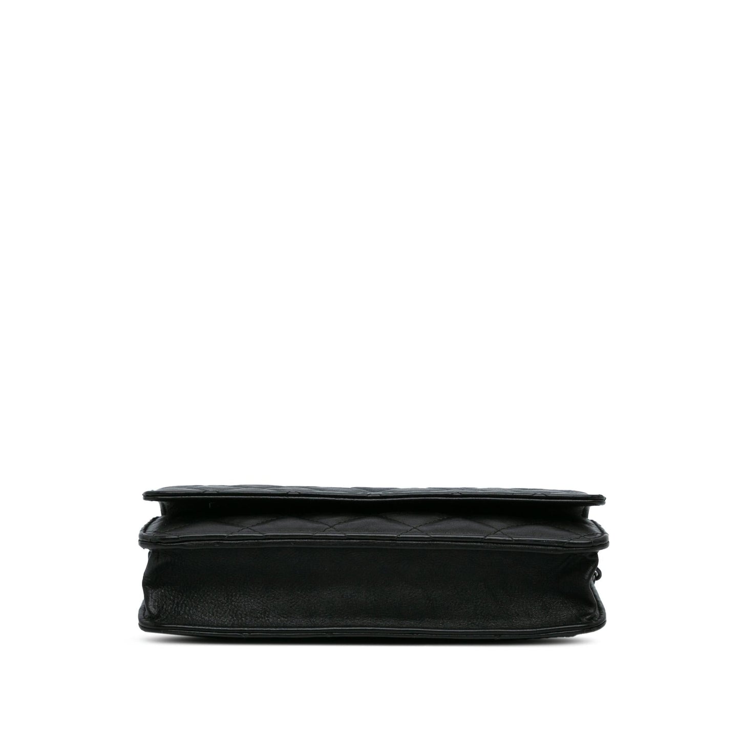 Chanel Quilted Crumpled Calfskin So Black Wallet On Chain (SHG-VI9SVY)