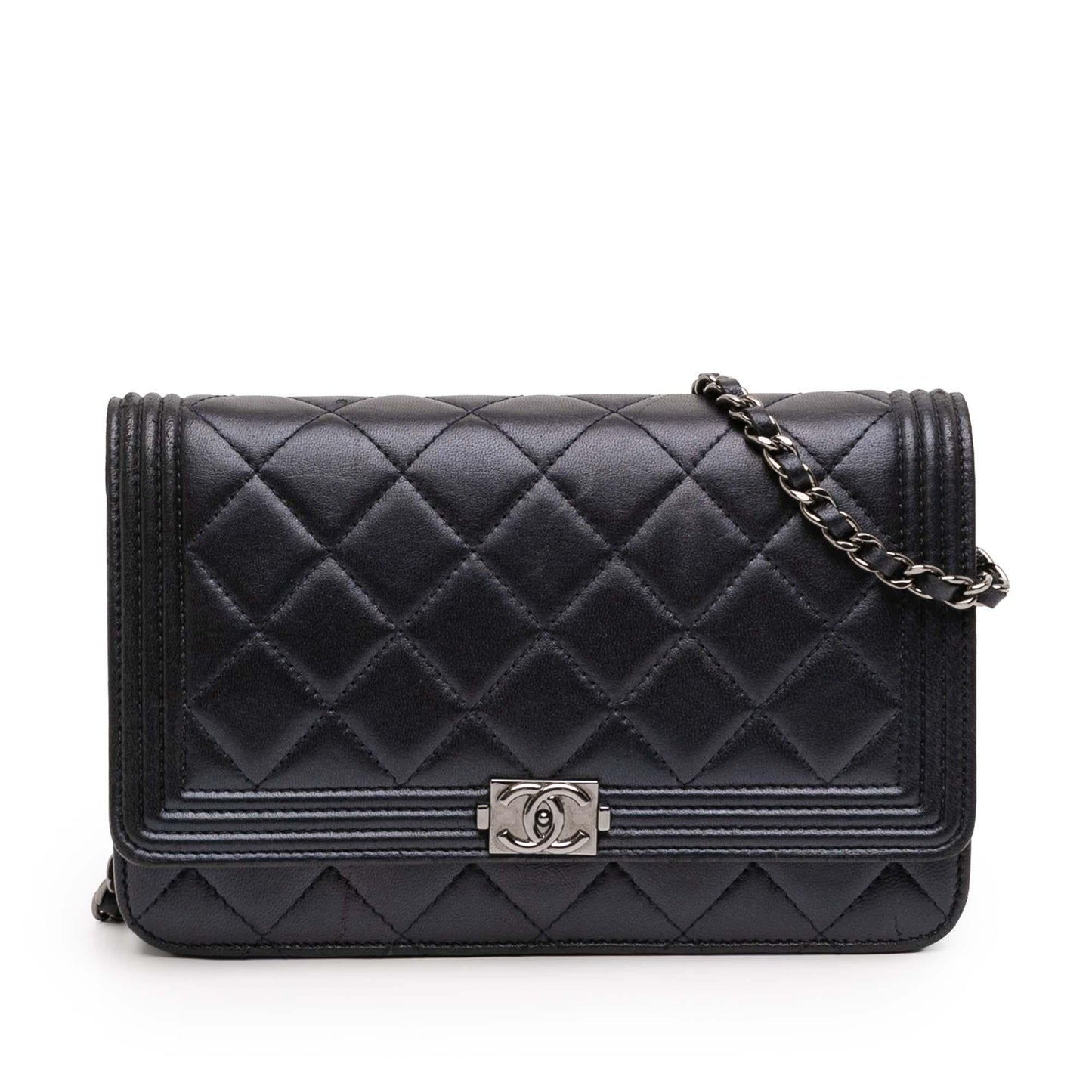Chanel Quilted Lambskin Boy Wallet On Chain