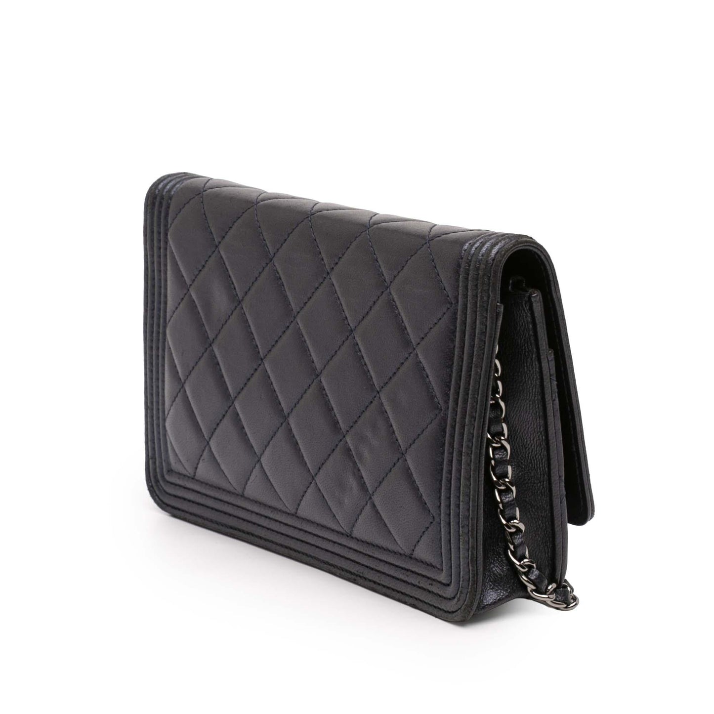 Chanel Quilted Lambskin Boy Wallet On Chain