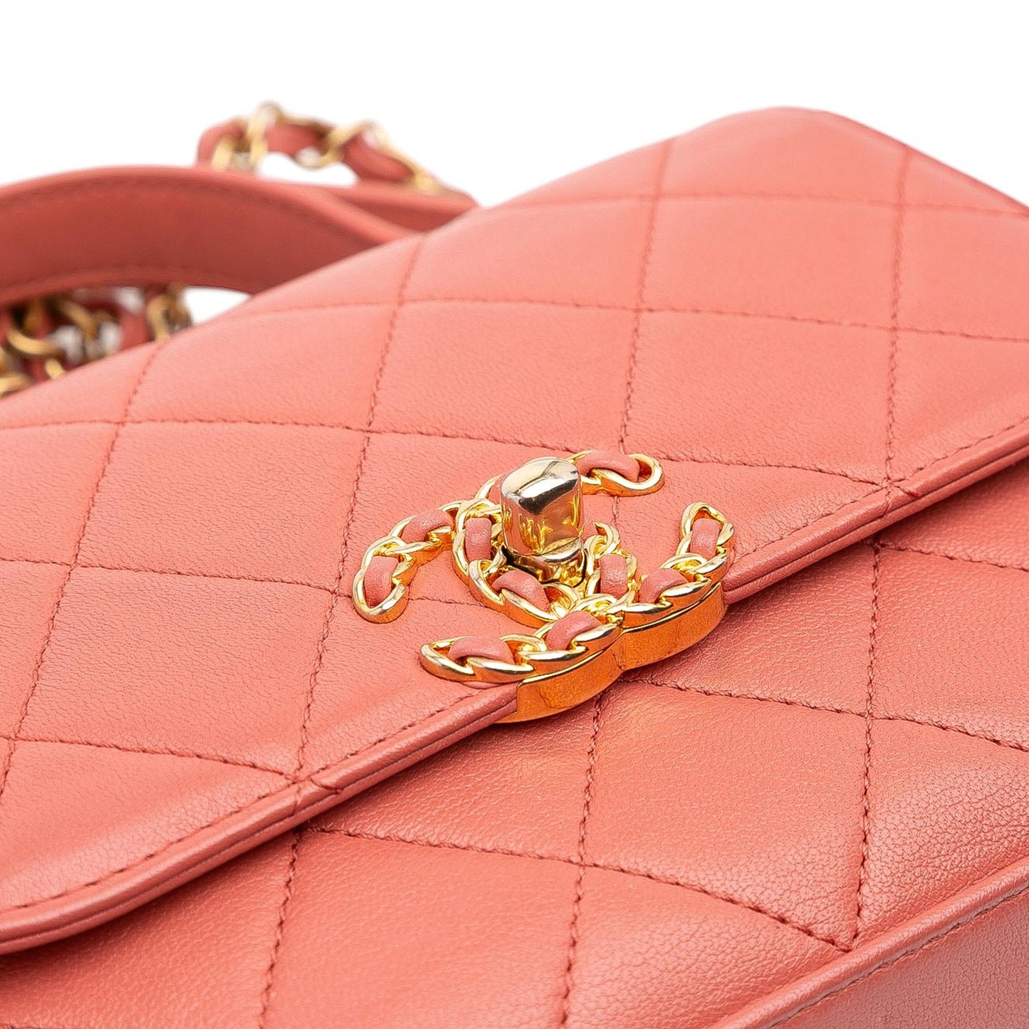 Chanel Quilted Lambskin Chain Infinity Top Handle Bag