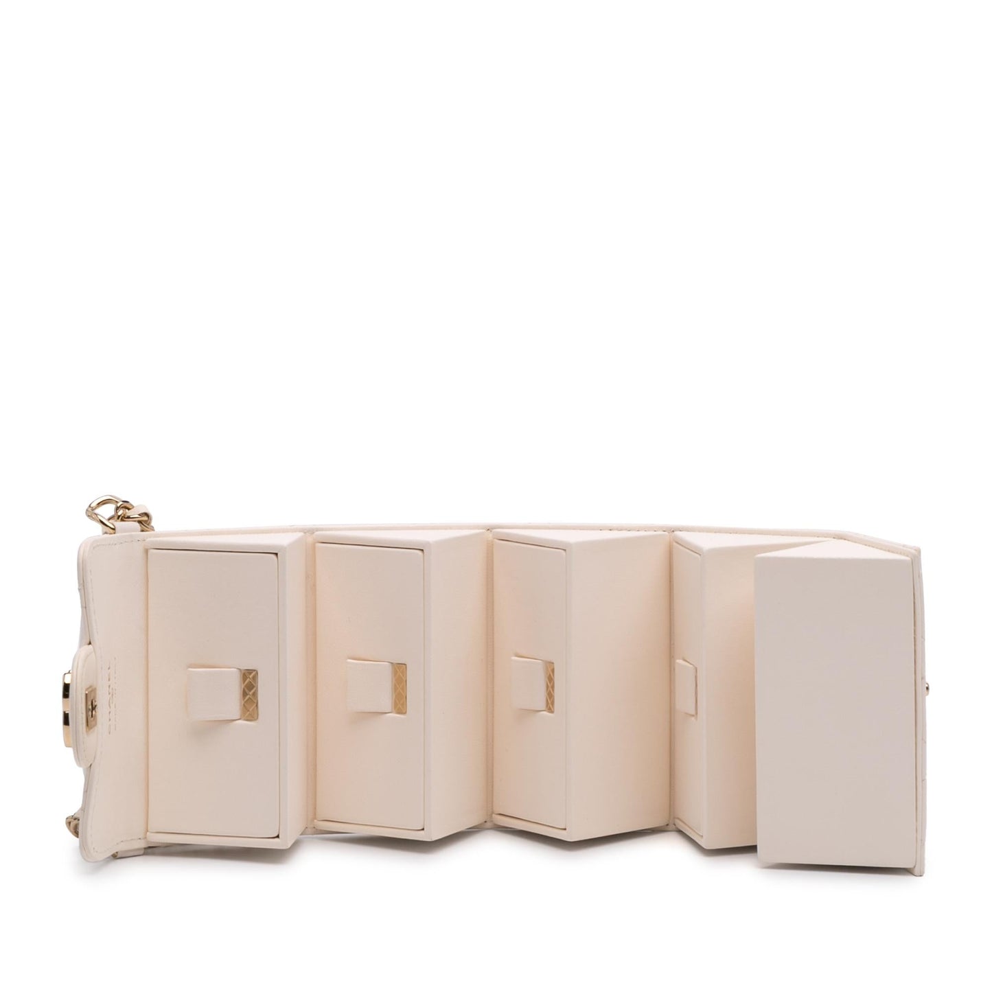 Chanel Quilted Lambskin Foldable Jewelry Box with Chain