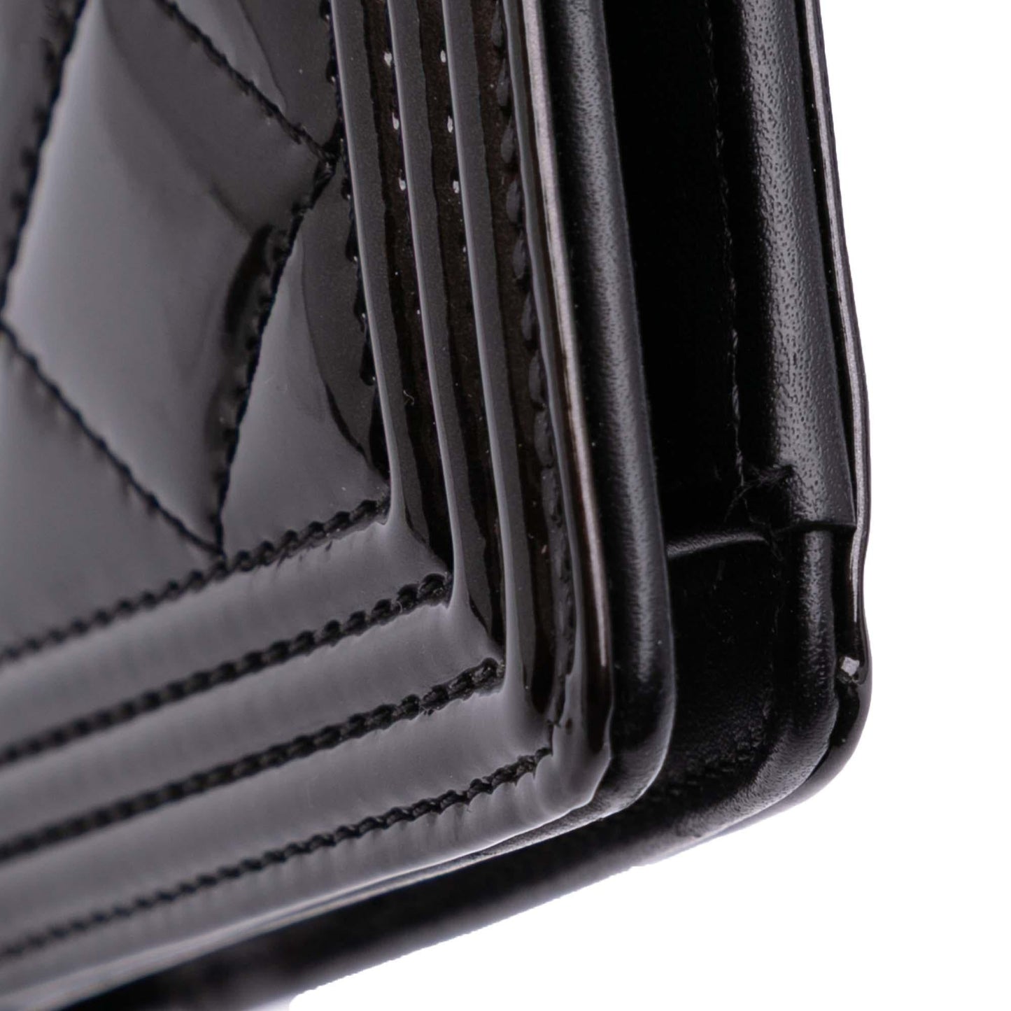 Chanel Quilted Patent Boy Long Wallet