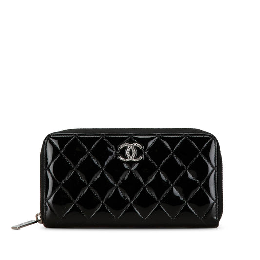 Luxury Chanel Quilted Patent Brilliant Zip Around Wallet (SHG-9dsHwF)