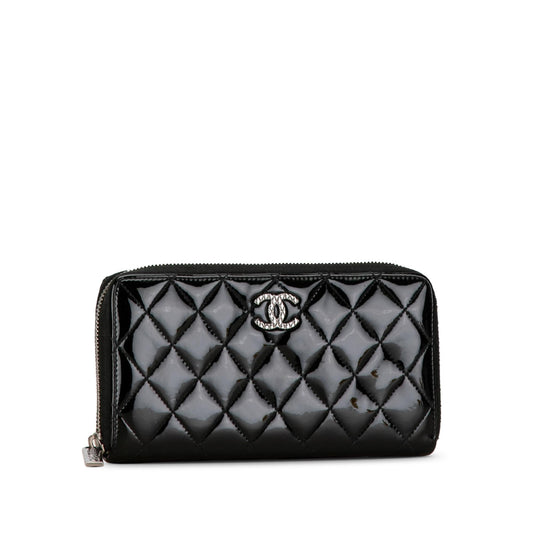 Luxury Chanel Quilted Patent Brilliant Zip Around Wallet (SHG-9dsHwF)