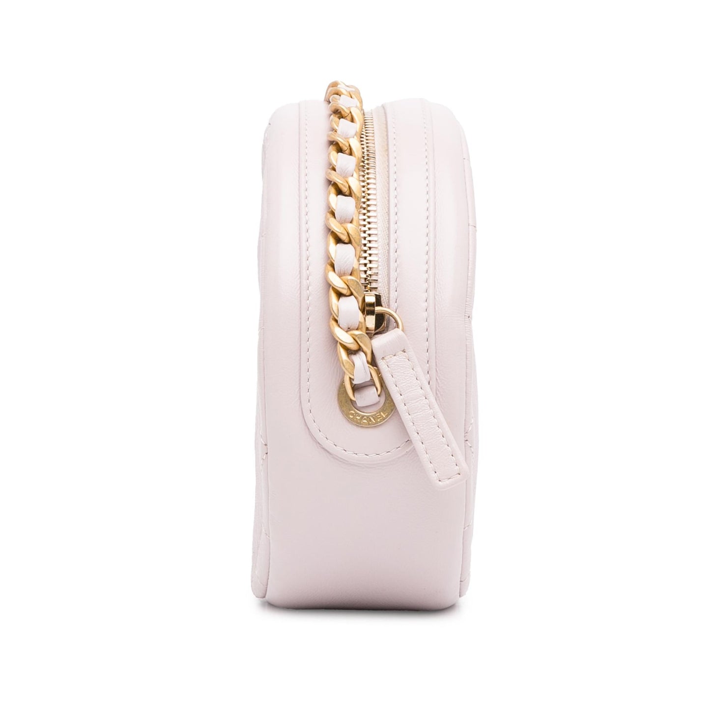 Luxury Chanel Quilted Patent Round Clutch with Chain (SHG-Hh0oWh)