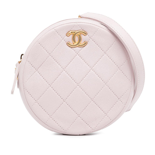 Luxury Chanel Quilted Patent Round Clutch with Chain (SHG-Hh0oWh)
