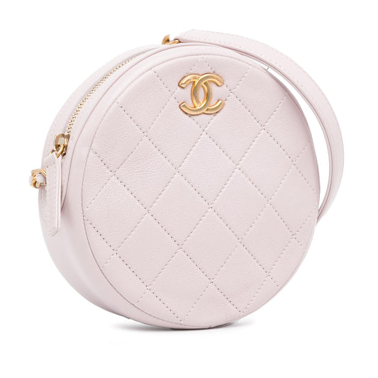 Luxury Chanel Quilted Patent Round Clutch with Chain (SHG-Hh0oWh)