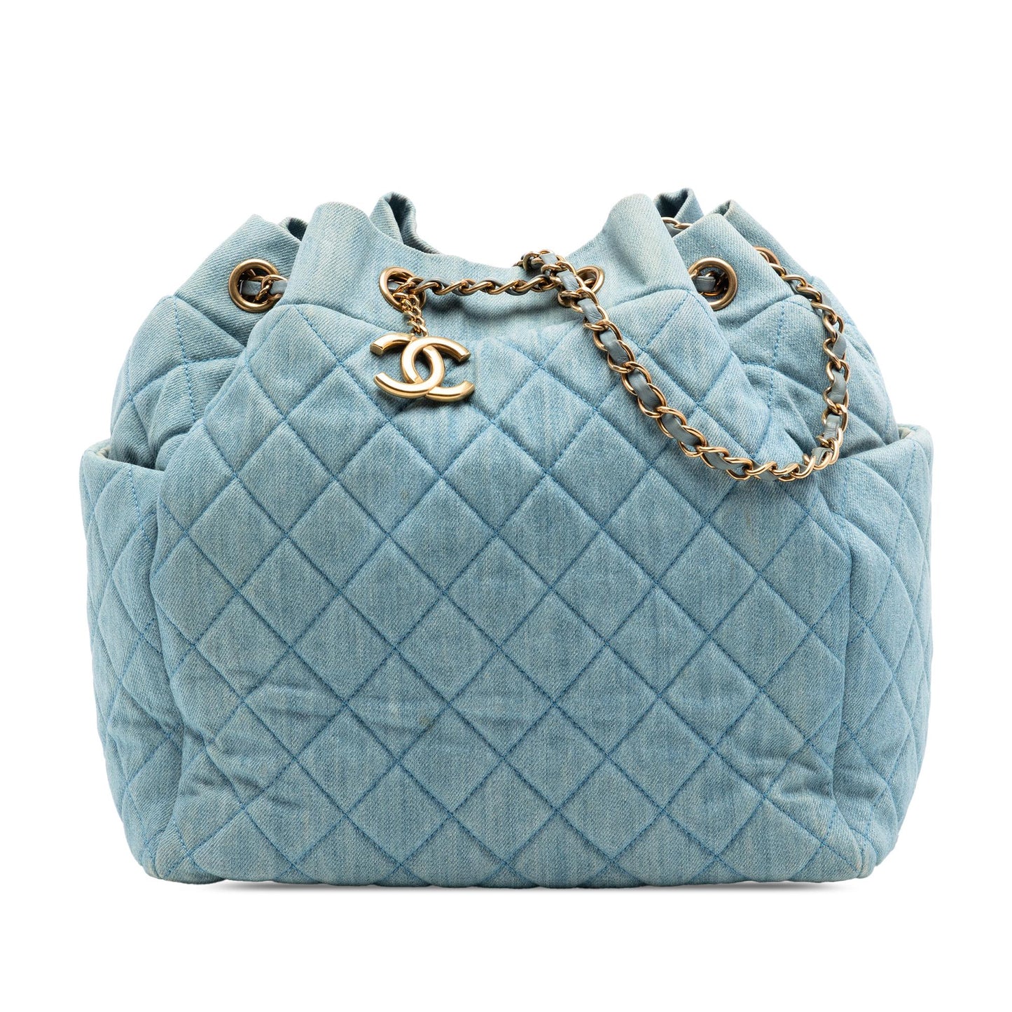 Chanel Quilted Washed Denim Urban Spirit Bucket Bag