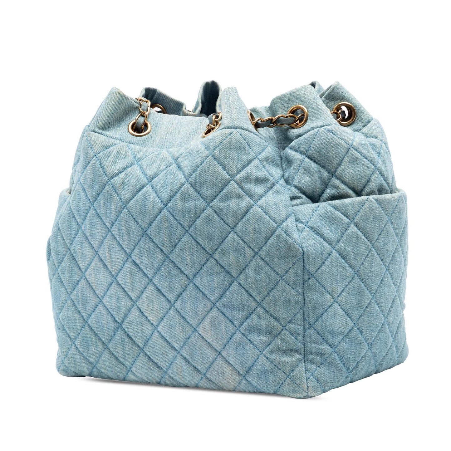 Chanel Quilted Washed Denim Urban Spirit Bucket Bag