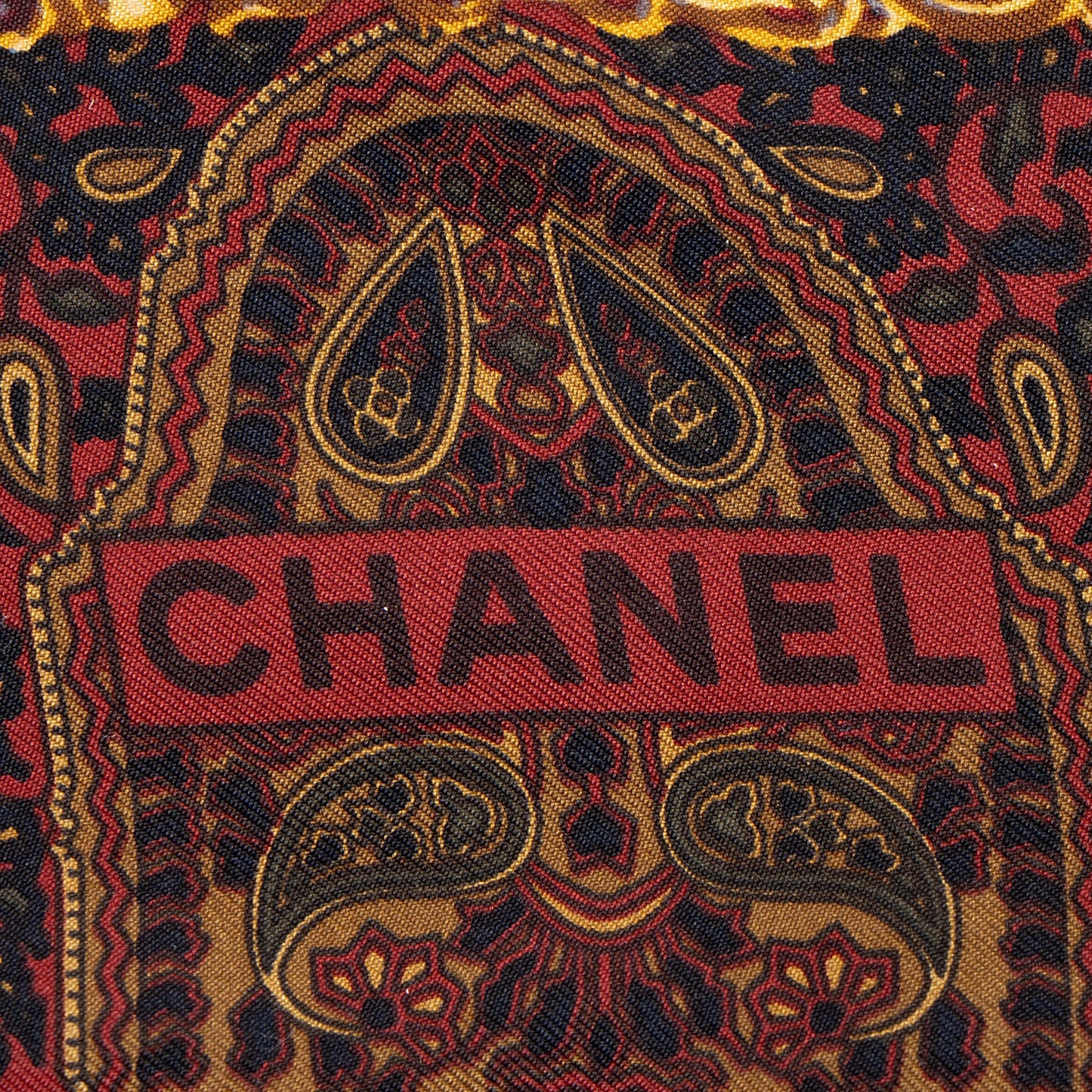 Chanel Vintage Silk Wool Paisley 90cm Scarf