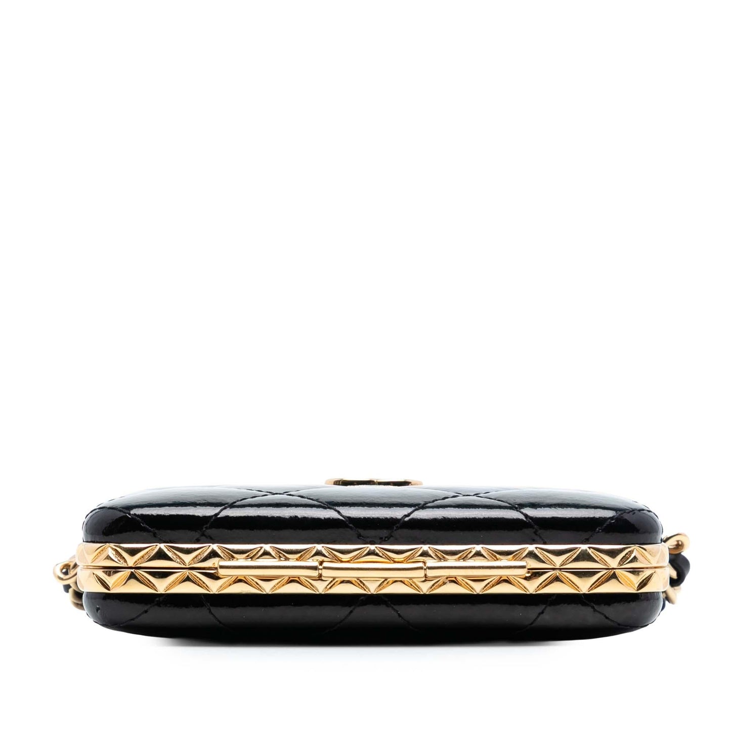 Chanel Small Glazed Goatskin Box With Chain