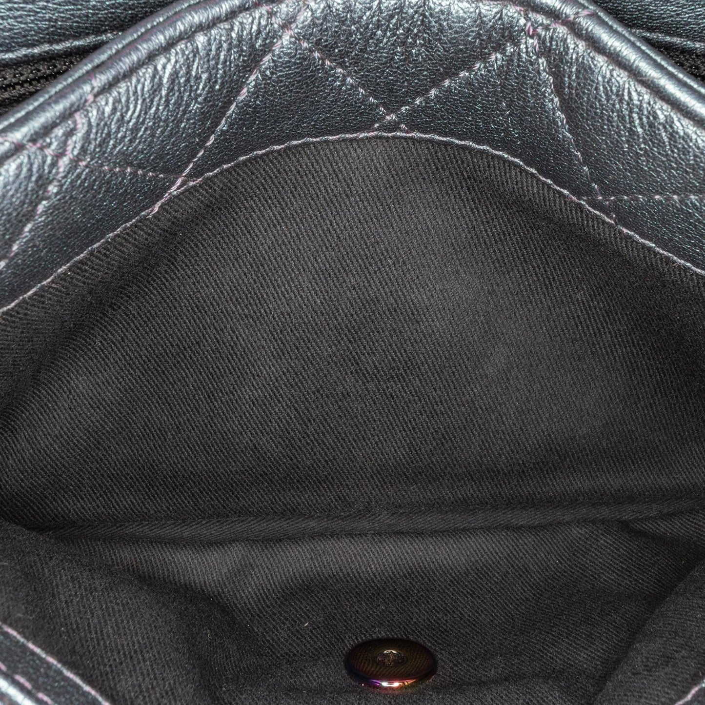 Chanel Small Iridescent Goatskin Rainbow Hardware Double Carry Waist Chain Flap