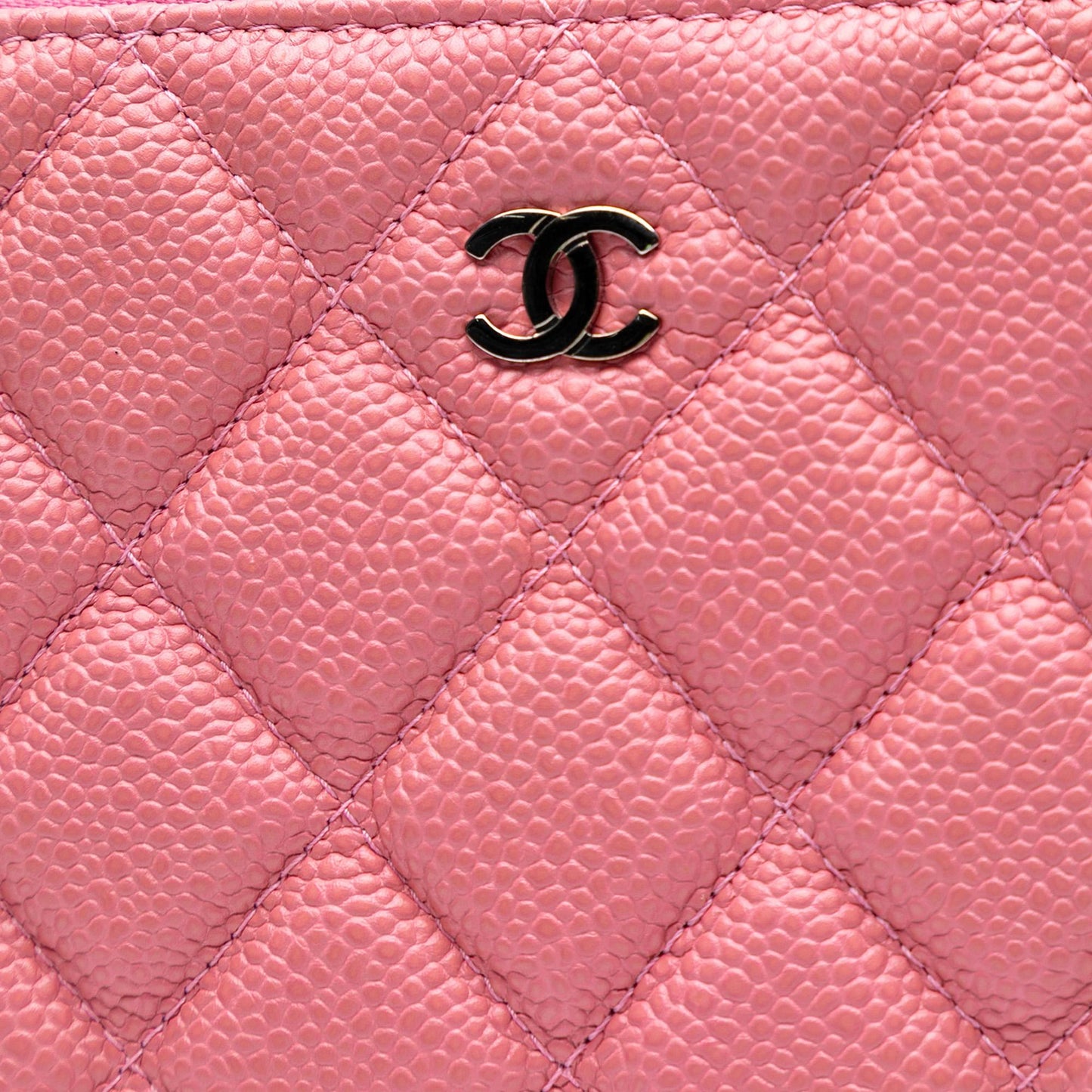 Chanel Small Quilted Caviar O Case Clutch