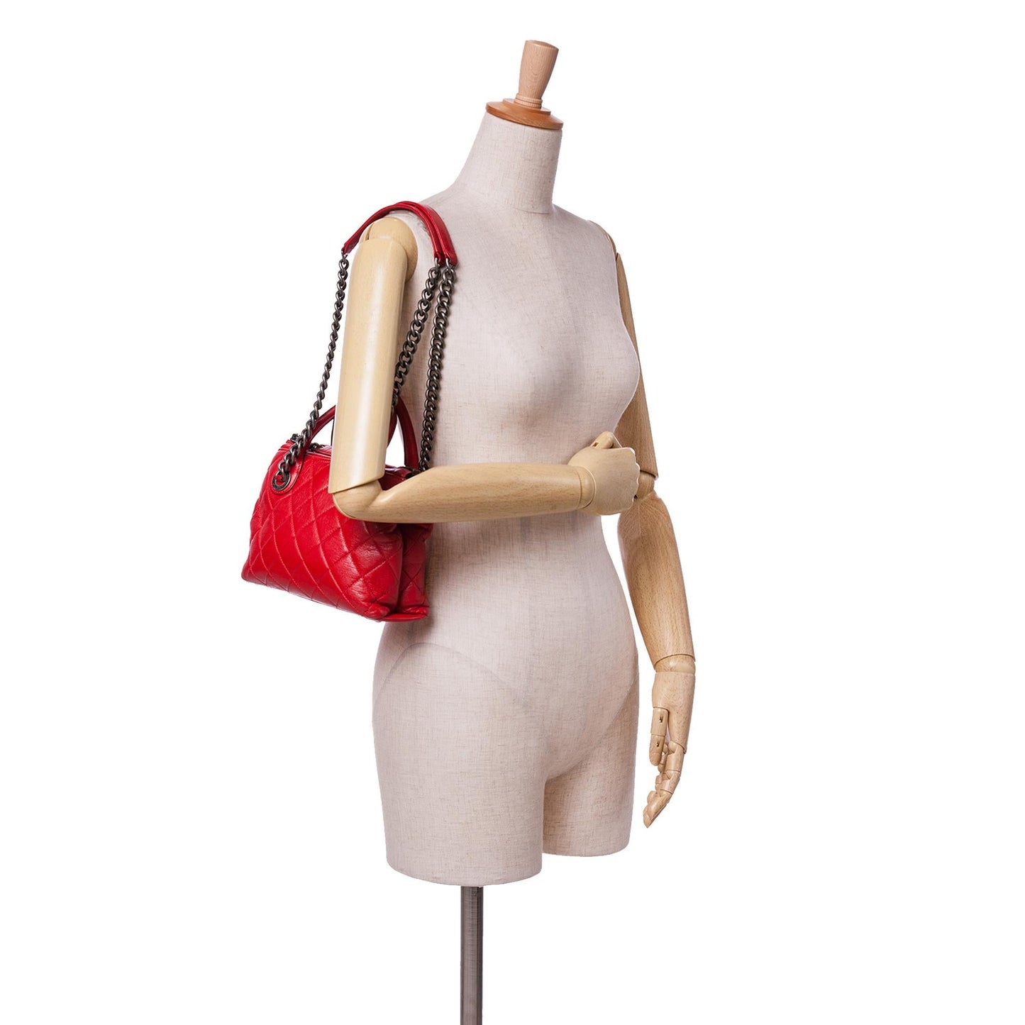 Chanel Small Quilted Shiny Sheepskin Boy Chained Tote