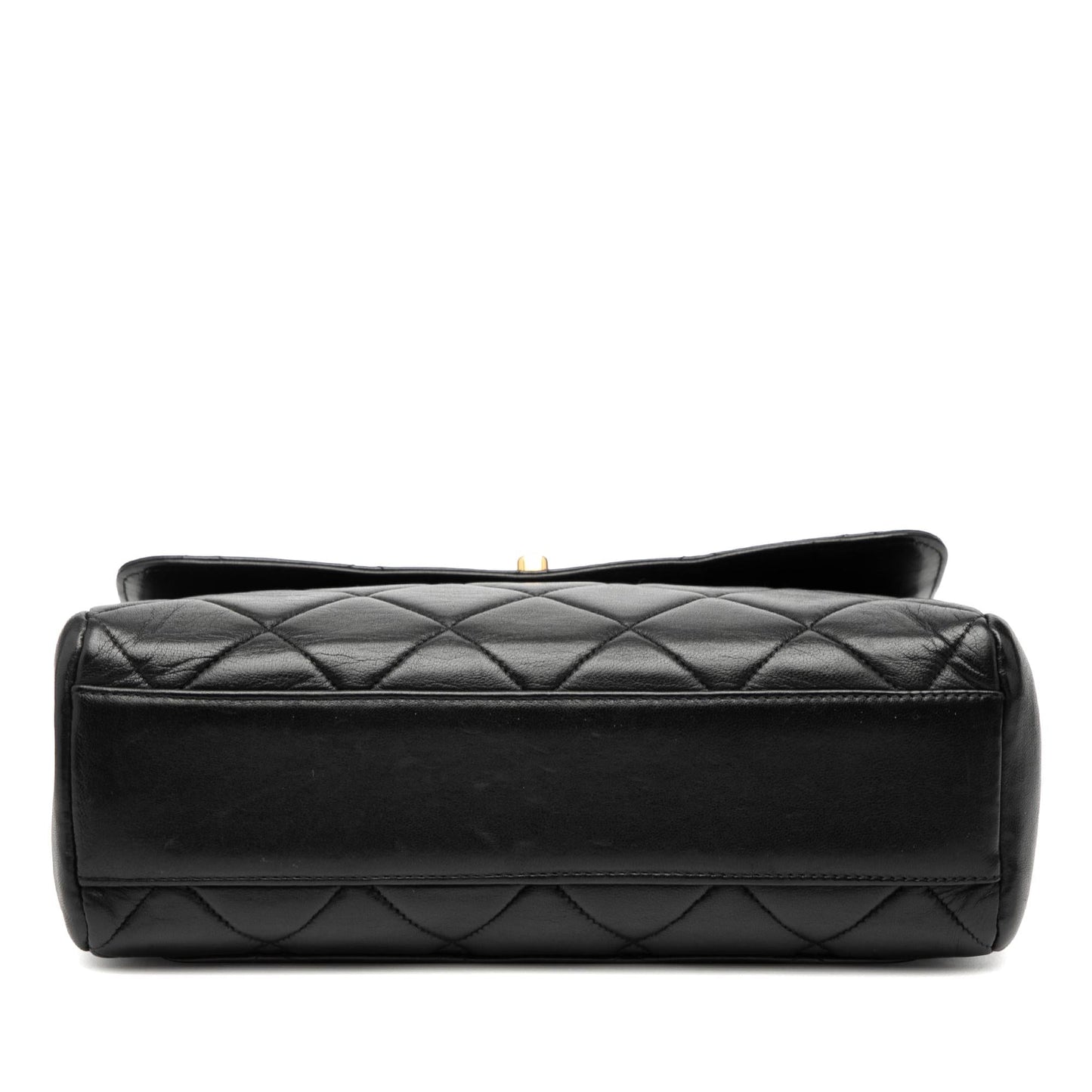 Chanel Small Square Lambskin Straight Single Flap