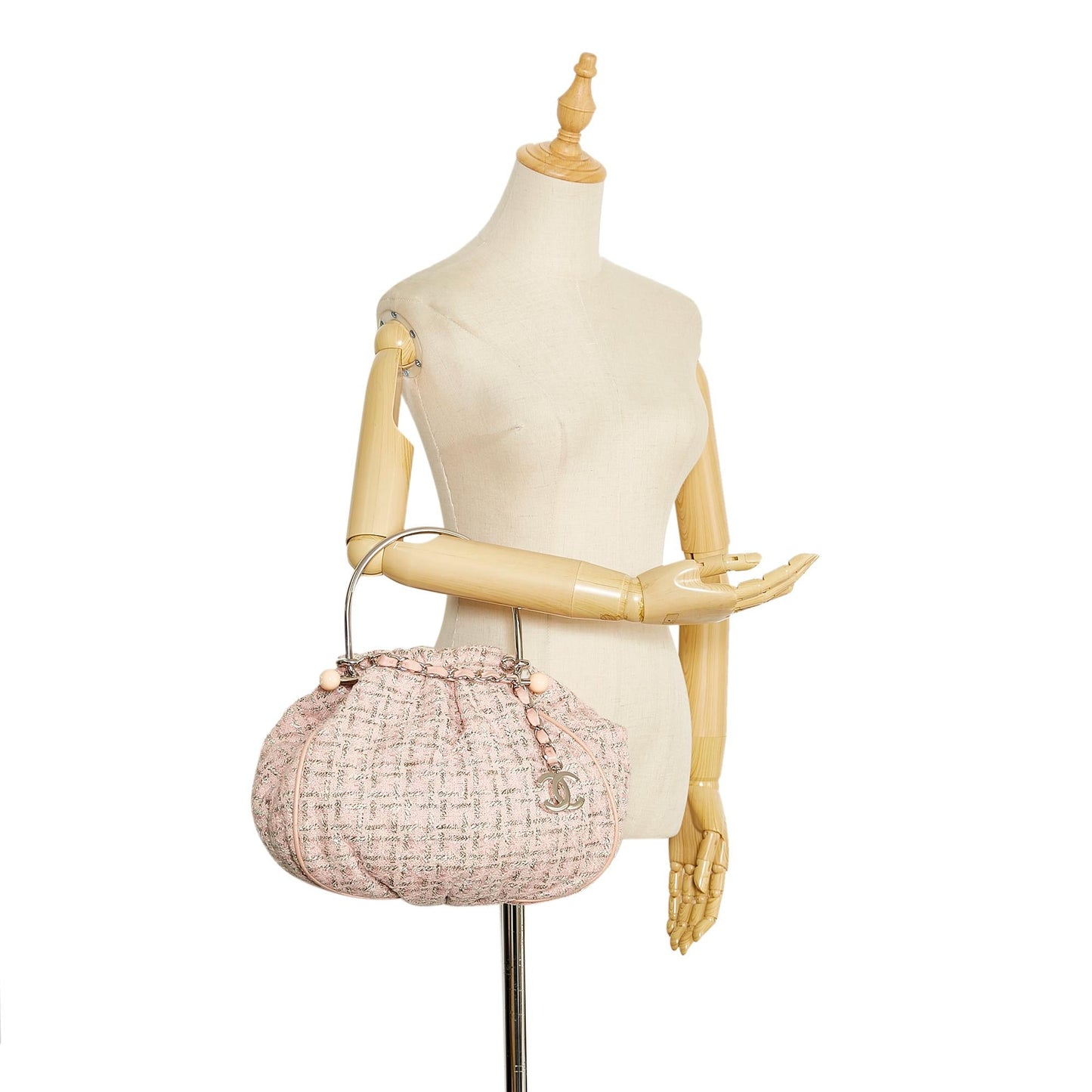 Chanel Tweed Boucle Knitting Handbag (SHG-pvDzjY)