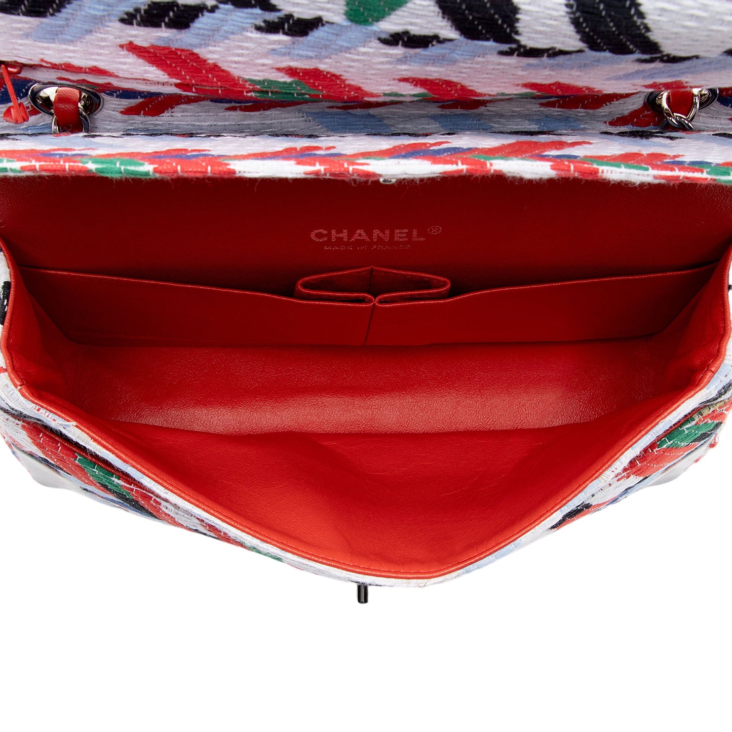 Chanel Tweed Braided Classic Medium Double Flap Bag (SHF-Mow7cj)