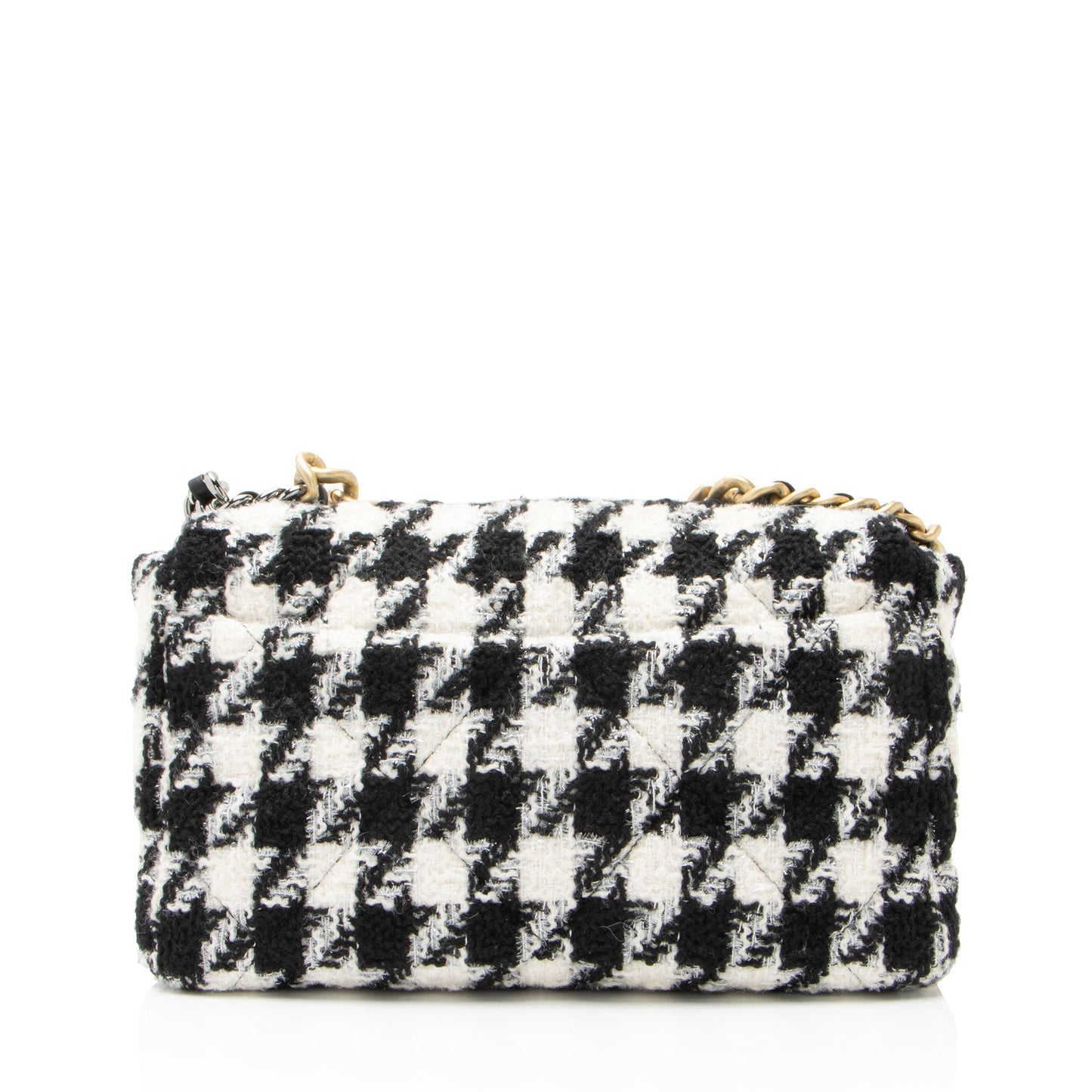 Chanel Tweed Houndstooth 19 Large Flap Shoulder Bag