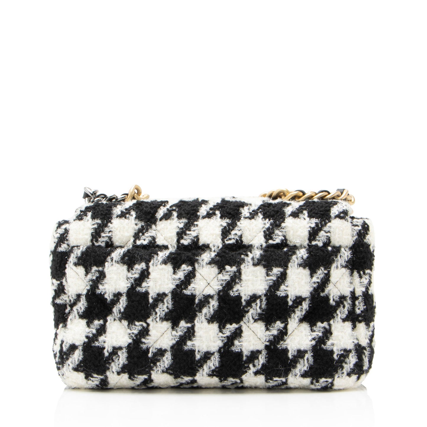 Chanel Tweed Houndstooth 19 Medium Flap Shoulder Bag