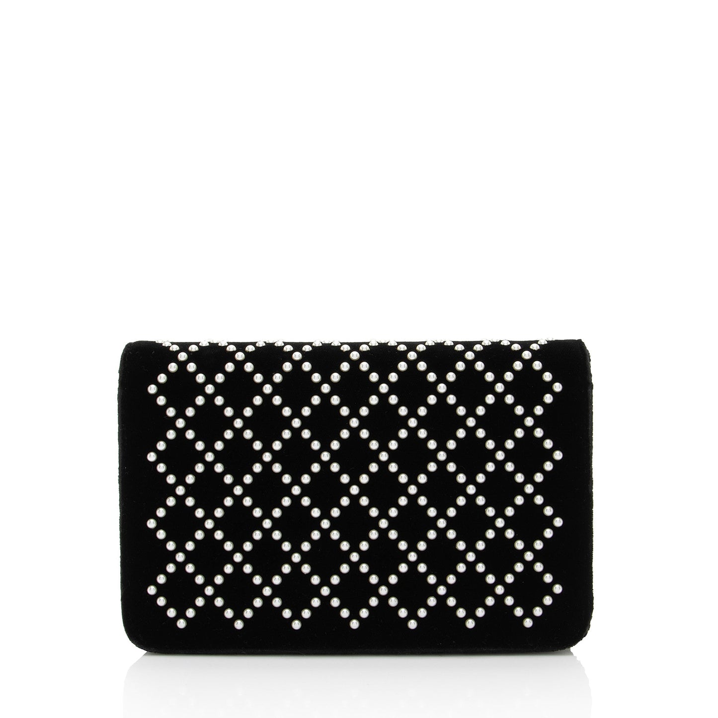 Chanel Velvet Pearl Embellished Wallet on Chain (SHF-aGIZaD)