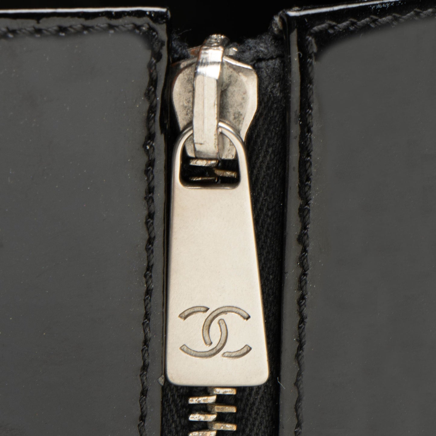 Chanel Vintage Patent Leather Timeless CC Petite Tote