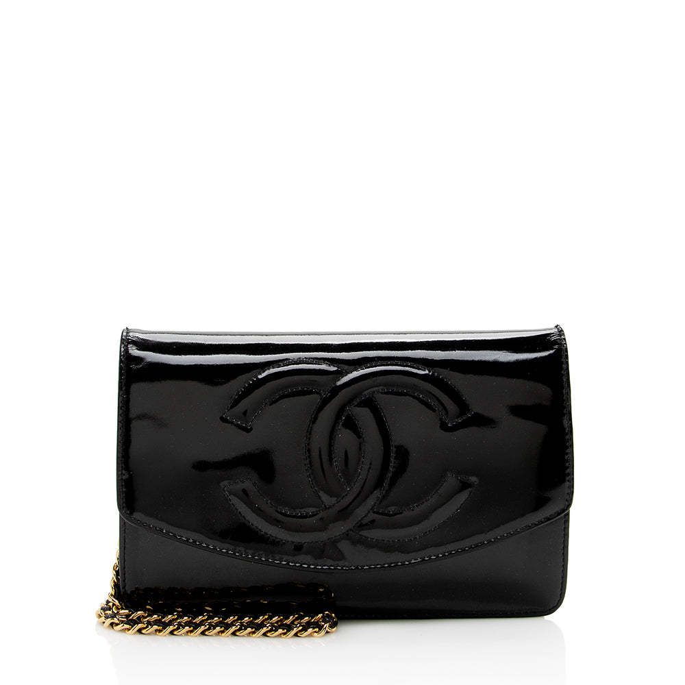 Luxury Chanel Vintage Patent Leather Timeless Wallet on Chain Bag (SHF-16127)