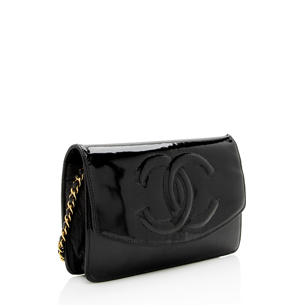 Luxury Chanel Vintage Patent Leather Timeless Wallet on Chain Bag (SHF-16127)