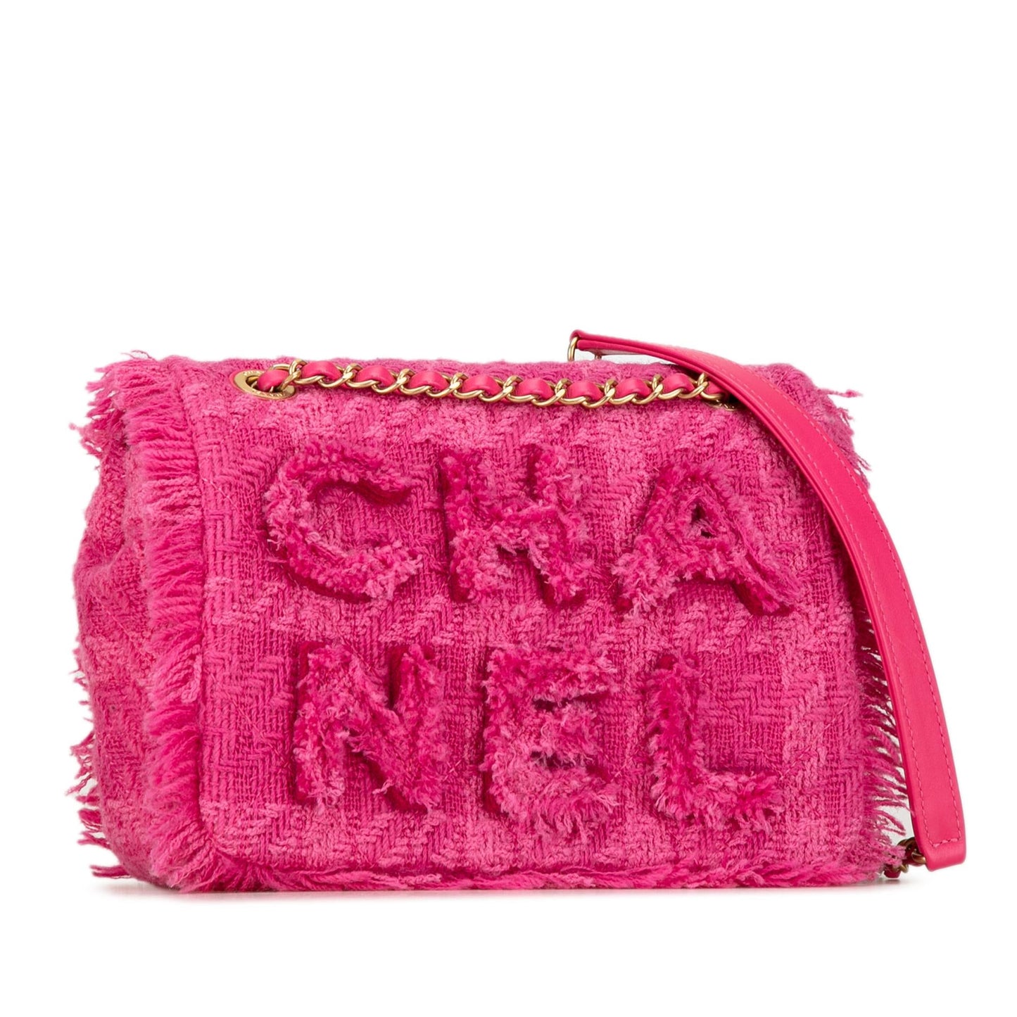 Chanel Wool Tweed Giant Logo Flap (SHG-QVYxbc)