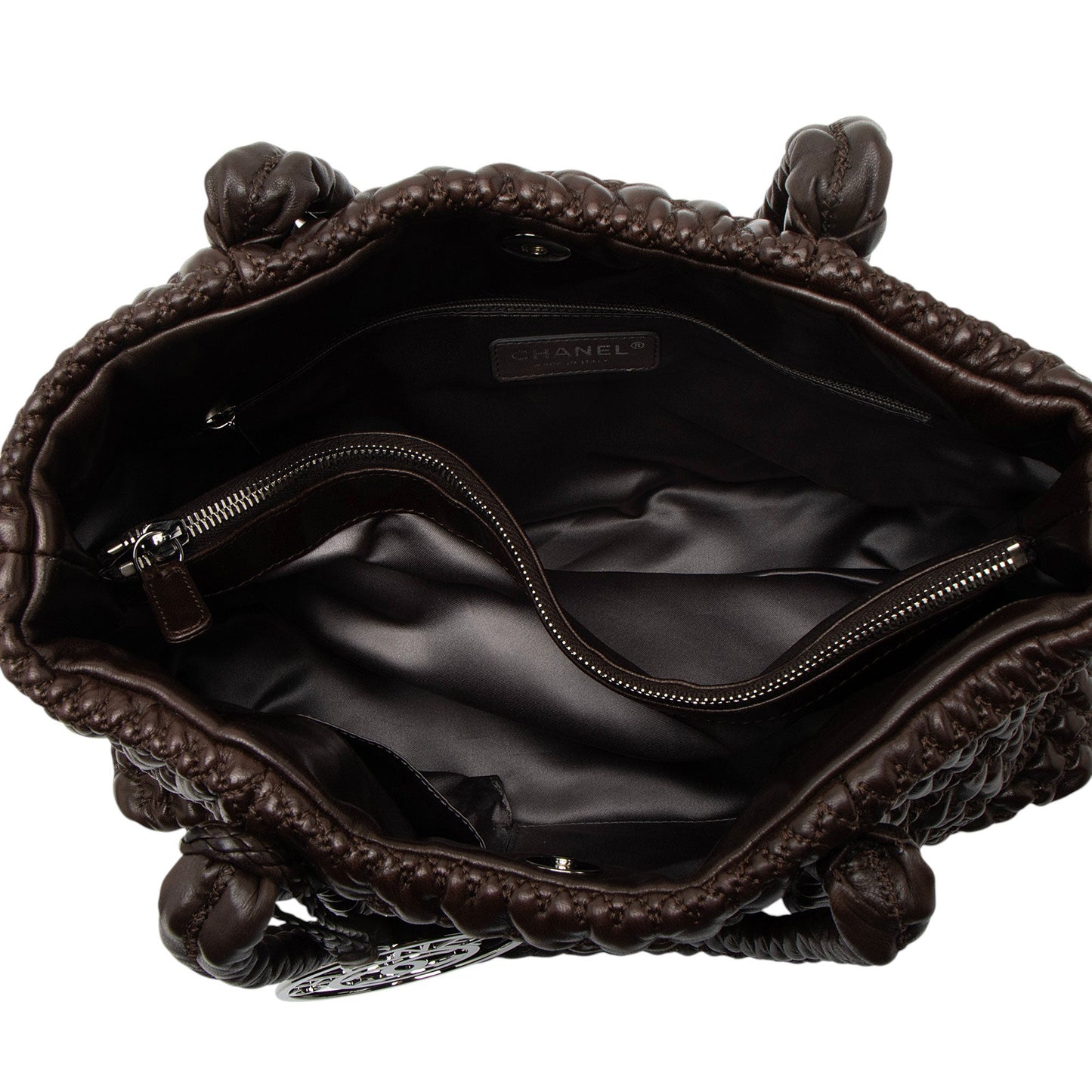 Chanel Wrinkled Lambskin Hidden Chain Tote