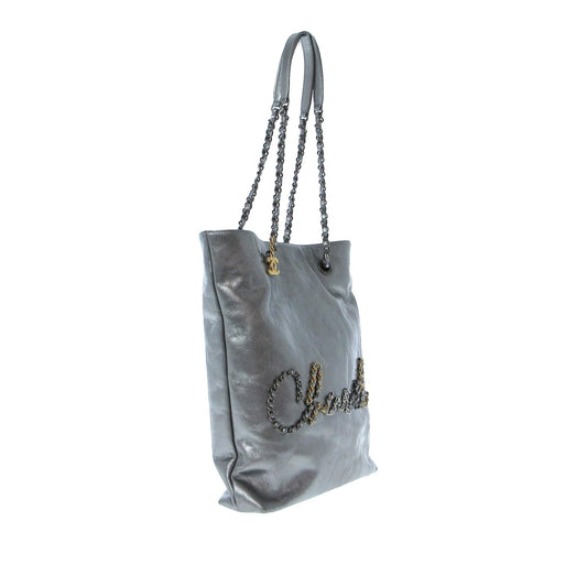 Chanel Written In Chain Metallic Tote (SHG-iy0JC9)