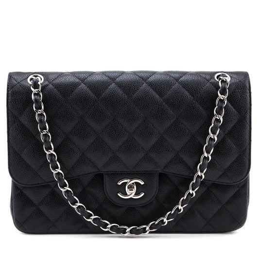 Chanel Black Caviar Jumbo Double Flap Bag